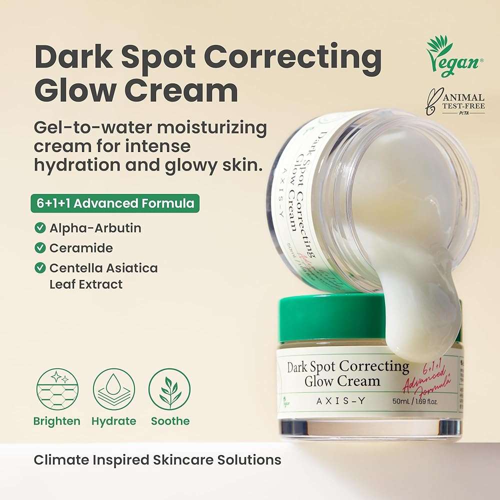 AXIS-Y Dark Spot Correcting Glow Cream – Brightening Moisturizer for Face with 2% Alpha Arbutin, 5% Niacinamide & Ceramides – Hydrating Korean Skincare for Dark Spots & Uneven Tone (1.69 fl. oz.) - Image 8