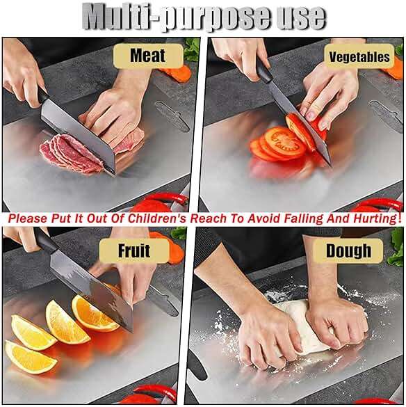 3 PCS 304 Stainless Steel Cutting Board For Kitchen, Meat Cutting Board, Edge Smoothing, Food Grade Stainless Steel, Easy To Clean, Kitchen Tool(S+M+L) - Image 8