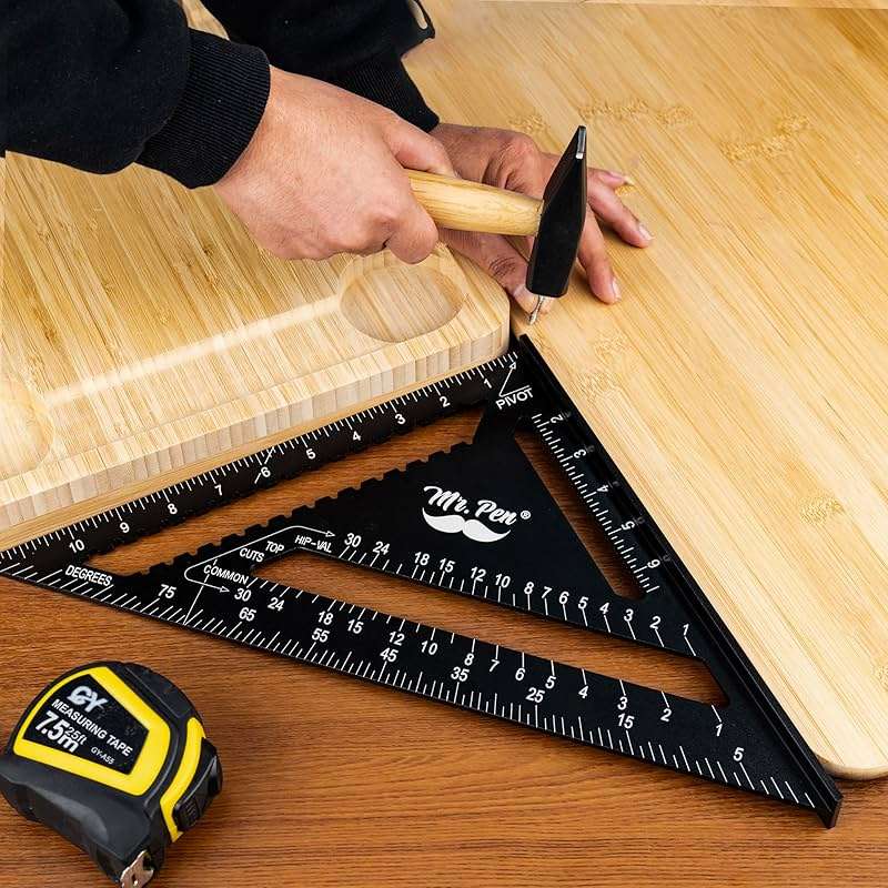 Mr. Pen- Rafter Square, 12 Inch, Black, Aluminum Alloy 12 Inch, Triangle Ruler for Roofing, Framing, Woodworking and Accurate Angle Layouts - Image 6