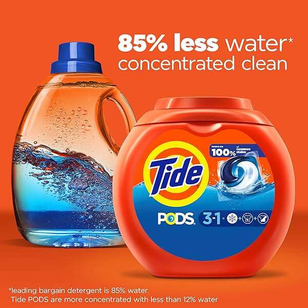 Tide PODS laundry detergent pacs, 3-in-1 Stain Remover, Odor Fighter, Color Protector, 102 Count, HE compatible, Original Scent - Image 8
