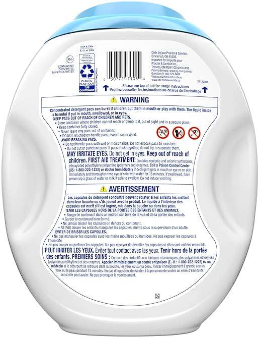 Tide PODS Free & Gentle Laundry Detergent Soap Pacs, 102 Count, Tide PODS Laundry Detergent, Laundry Detergent Pacs, Laundry PODS Detergent - Image 12