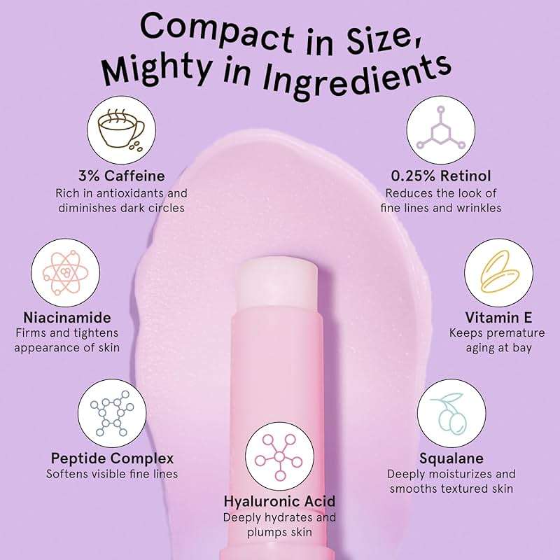 grace & stella Under Eye Brightener Balm Stick - Travel Size Toiletries - Retinol & Caffeine Eye Cream for Dark Circles, Puffiness, Wrinkles - Restore and Hydrate - Vegan Skincare (0.13oz / 3.5g) - Image 4