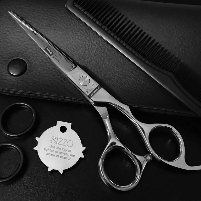 Hair Cutting Scissors 6.25" Barber Scissor, Ideal for Professional Barber, Men, Women, and Hair Stylist Trimming Kit for Haircutting Best Shears for Hair Cut by SIZZO - Image 2