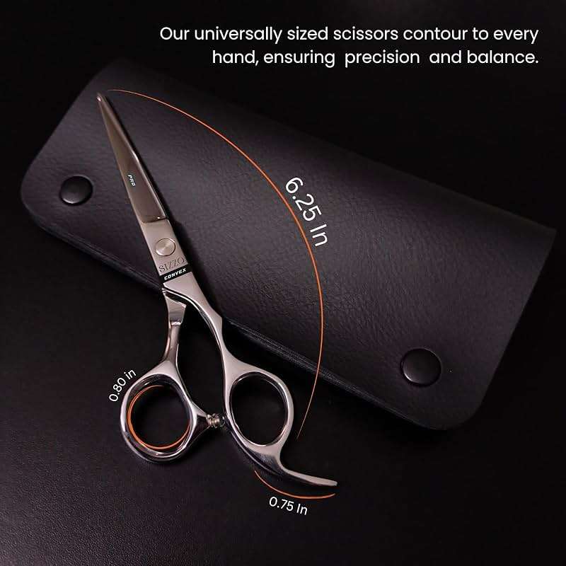 Hair Cutting Scissors 6.25" Barber Scissor, Ideal for Professional Barber, Men, Women, and Hair Stylist Trimming Kit for Haircutting Best Shears for Hair Cut by SIZZO - Image 6
