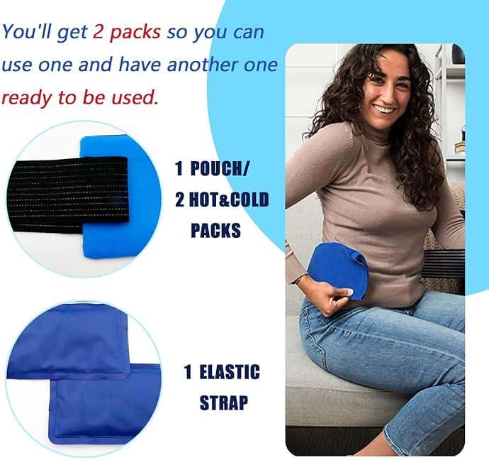 Reusable Hot Cold Gel Packs 3 Piece Set, Adjustable Flexible Gel Wraps, Soft Compress Pads for Knees, Back, Shoulders, Arms and Legs - Image 2