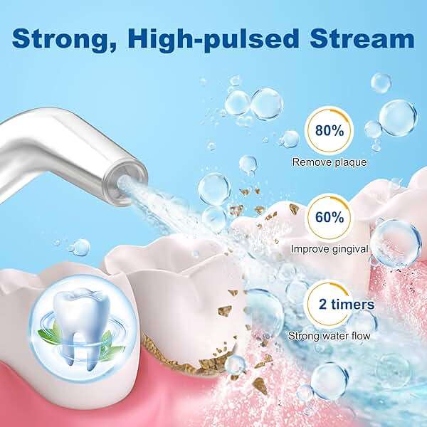 WellLeo Water Flossers for Teeth, 300ML Cordless Oral Irrigator Rechargeable Dental Flosser Picks with 5 Modes 5 Jet Tips,IPX7 Waterproof Teeth Cleaner for Braces Gum Care, Home Travel Use - Image 5
