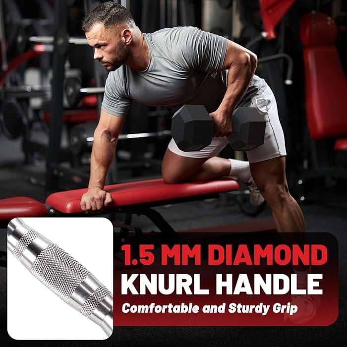 PAPABABE HEX Dumbbell Set 2.5-125lb, Rubber Encased Home Gym Dumbbells, Exercise & Fitness Weights Dumbbells for Women & Men, Hand Weight for Strength Training - Image 4