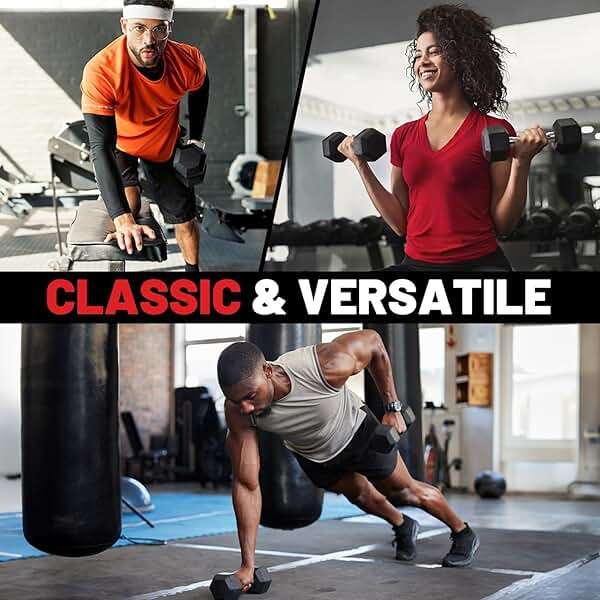 PAPABABE HEX Dumbbell Set 2.5-125lb, Rubber Encased Home Gym Dumbbells, Exercise & Fitness Weights Dumbbells for Women & Men, Hand Weight for Strength Training - Image 7