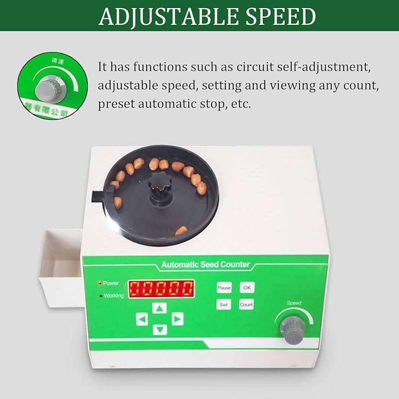 Microcomputer Particle Counting Machine,Automatic Seed Counter,Seeds Counting Machine,Adjustable Speed with LED Display,for Large, Medium and Small Seeds - Image 3