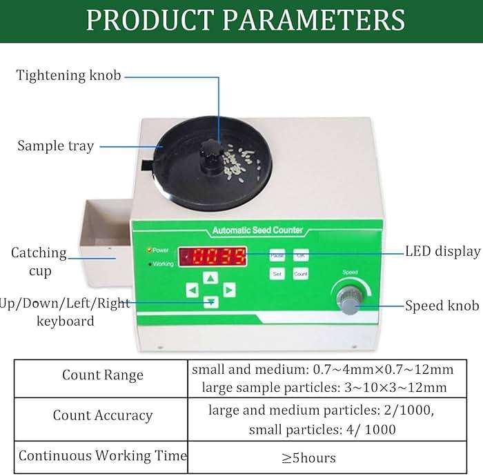 Microcomputer Particle Counting Machine,Automatic Seed Counter,Seeds Counting Machine,Adjustable Speed with LED Display,for Large, Medium and Small Seeds - Image 5
