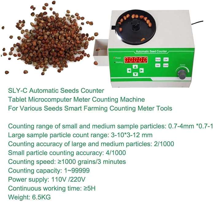 Microcomputer Particle Counting Machine,Automatic Seed Counter,Seeds Counting Machine,Adjustable Speed with LED Display,for Large, Medium and Small Seeds - Image 6