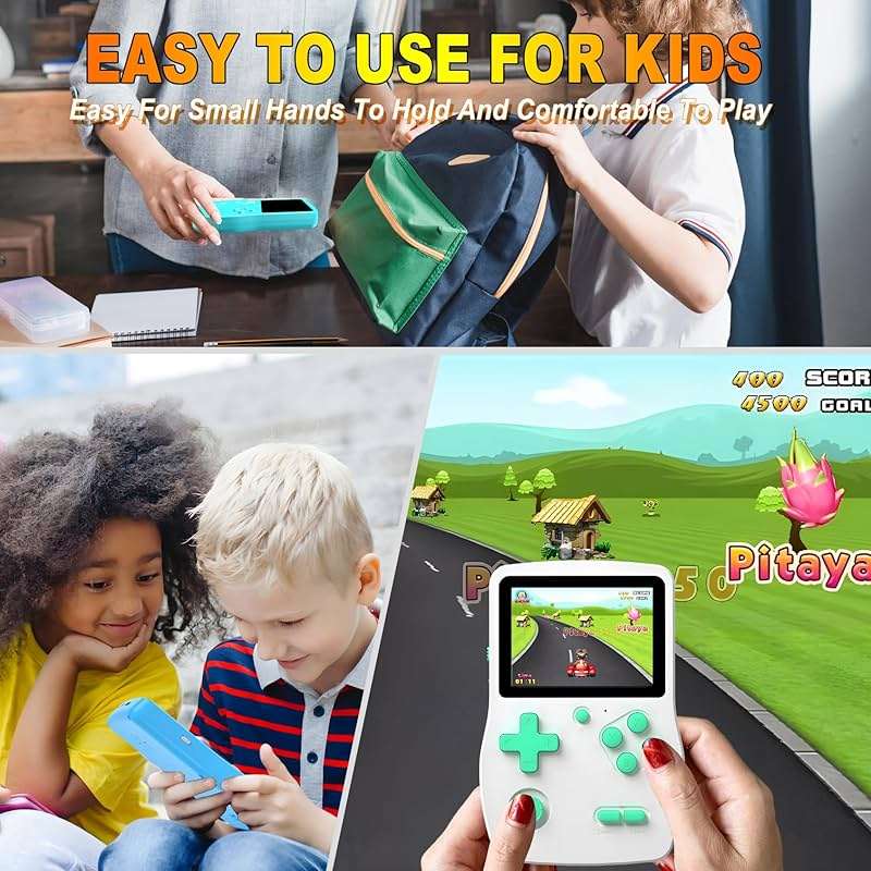 32 Bit Handheld Games for Kids Preloaded 139 Video Games, Portable Video Gaming Player with 3.0" IPS Screen and Rechargeable Battery, Mini Travel Games Electronic Gifts Toys for Boys Girls, White - Image 5