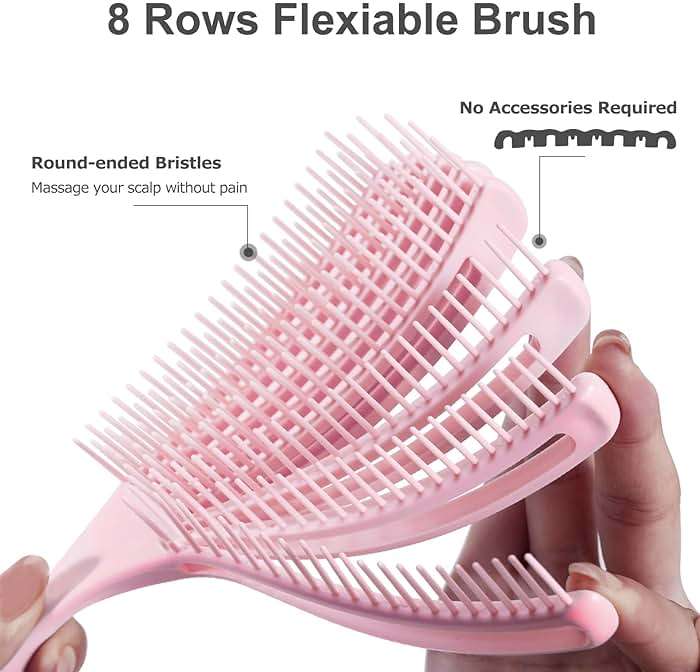 SHINLEA Detangler Brush for Curly Hair, Hairbrush for Wet Dry Thick Thin, Easily Comb Through Curl Hair and Reduces Breakage, Curly Brush for Women Men Kid (Pink) - Image 3