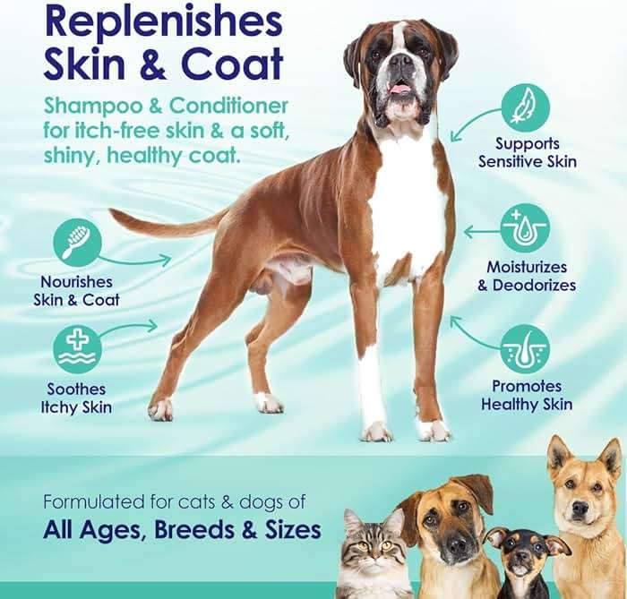 2-in-1 Dog Shampoo and Conditioner with Soothing Aloe Vera & Chamomile, Sensitive Skin, Fragrance-Free, Hypoallergenic Formula Provides Itchy Skin Relief from Dry Skin & Allergies - 16oz - Image 4