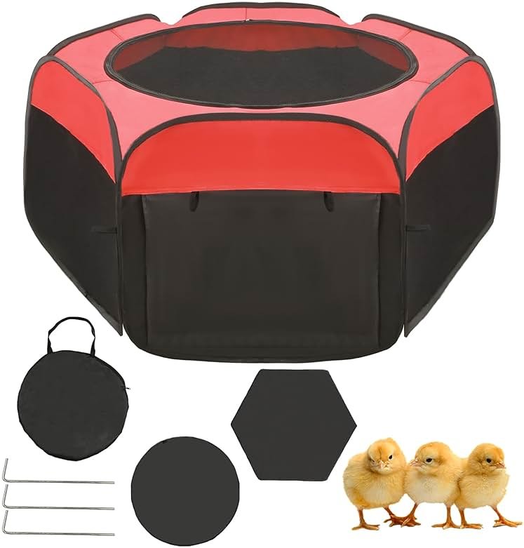 Chicken Brooder Box for Chick Starter Kit - 2025 Upgrade Double Door Chicks Brooder Pen/Chickens Playpen/Chick Tent Baby Chickens Supplies Up to 15 Baby Chicks,Duck,Quail - Product Image