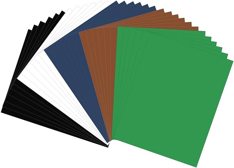 JULBEAR 30 Sheets Colored Cardstock, 5 Football Colors 180gsm 8.5 x 11 Inches Colorful Pastel Printer Construction Paper for Kids Scrapbook School Office Printing DIY Craft, Card Making - Product Image