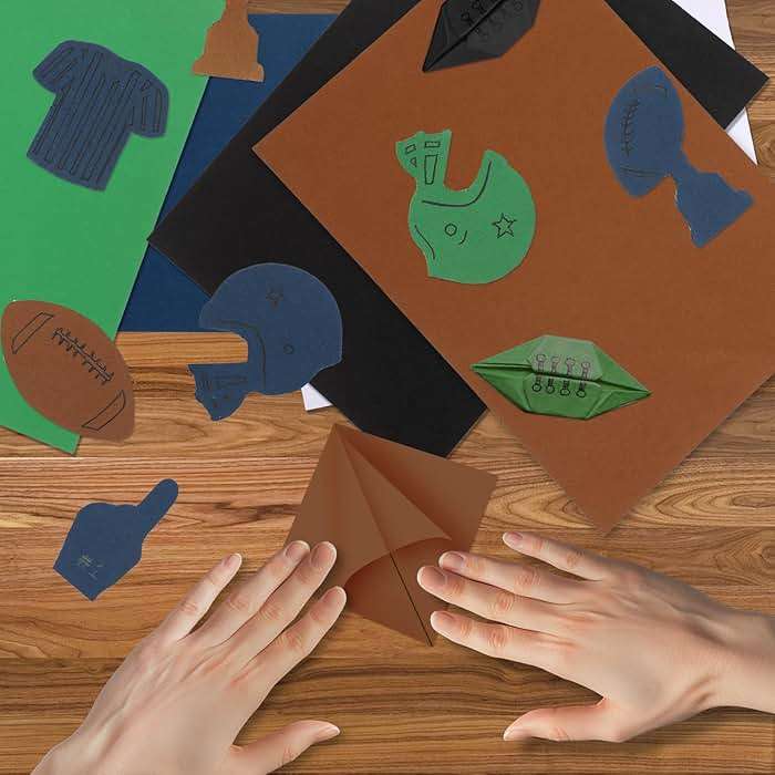 JULBEAR 30 Sheets Colored Cardstock, 5 Football Colors 180gsm 8.5 x 11 Inches Colorful Pastel Printer Construction Paper for Kids Scrapbook School Office Printing DIY Craft, Card Making - Image 4