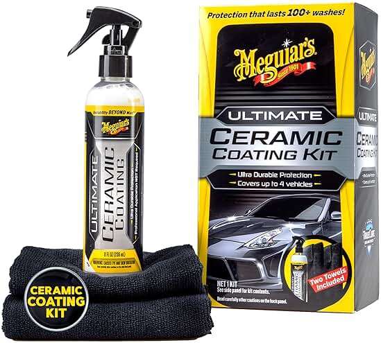 Meguiar's Ultimate Ceramic Coating Kit - Premium Kit for Cars Delivers Ultra-Durable Ceramic Protection with High Water Beading Action, Increased Gloss and Slickness, and Premium Microfiber Towels - Image 1
