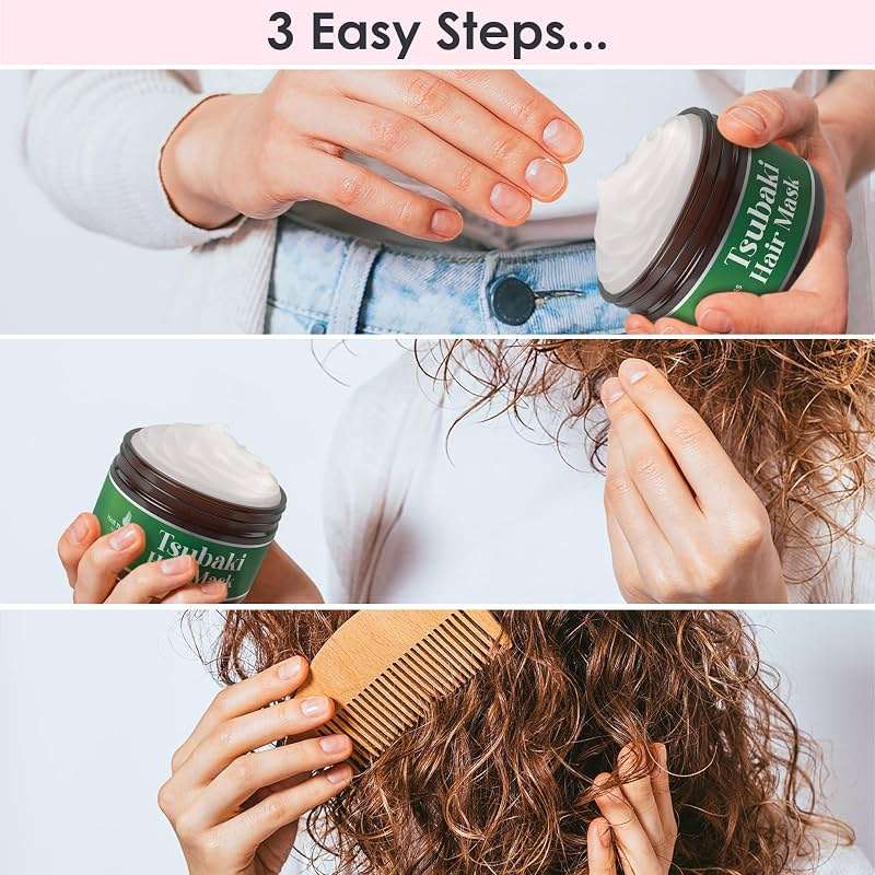 Tsubaki Hair Mask 4oz. Premium Japanese Camellia Oil (Tsubaki) Butter for Moisturizing, Hydrating, Repair & Growth. Camellia Seed Oil Treatment for Dry, Curly, Frizzy, Damaged & Color Treated Hair - Image 5