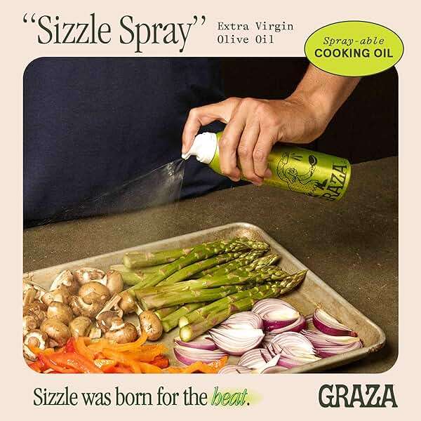 Graza Sizzle Extra Virgin Olive Oil Spray, Cooking Oil - High Polyphenol Peak Harvest EVOO Cooking Oil in a Spray Bottle - Single Origin Olive Oils from Spain - 5 Fl Oz - Image 3