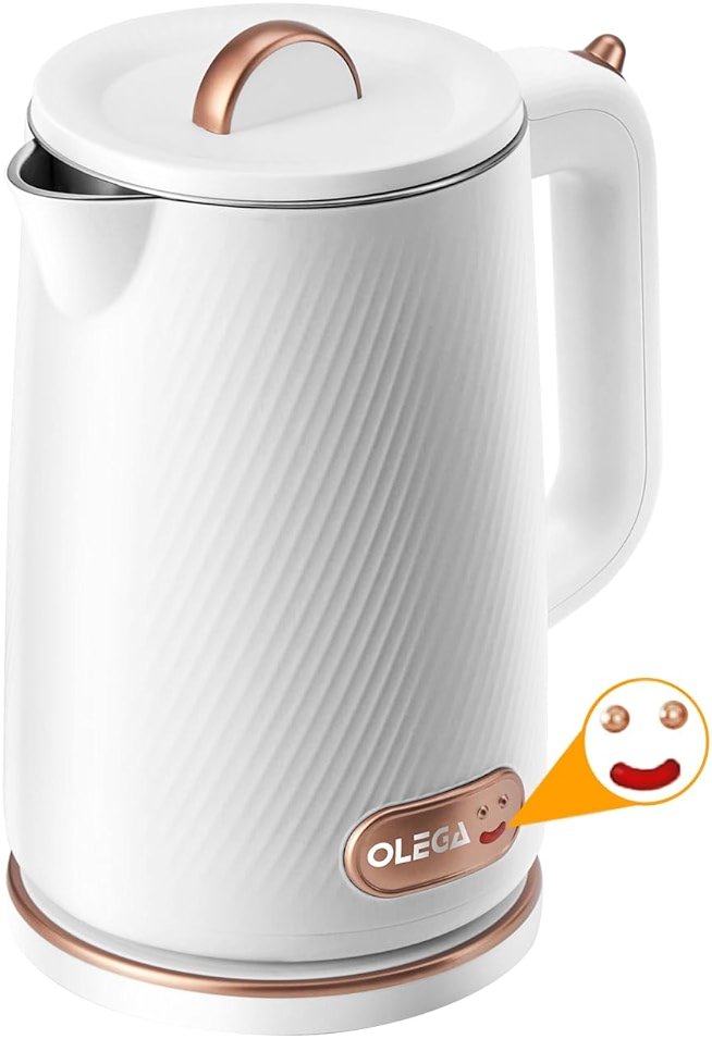 OLEGA Electric Kettle - 1500W Electric Tea Kettle 1.8L Stainless Steel Inner Electric Kettles for Boiling Water Auto Shut Off Boil-Dry Protection Electric Water Kettle for Coffee Tea - Product Image