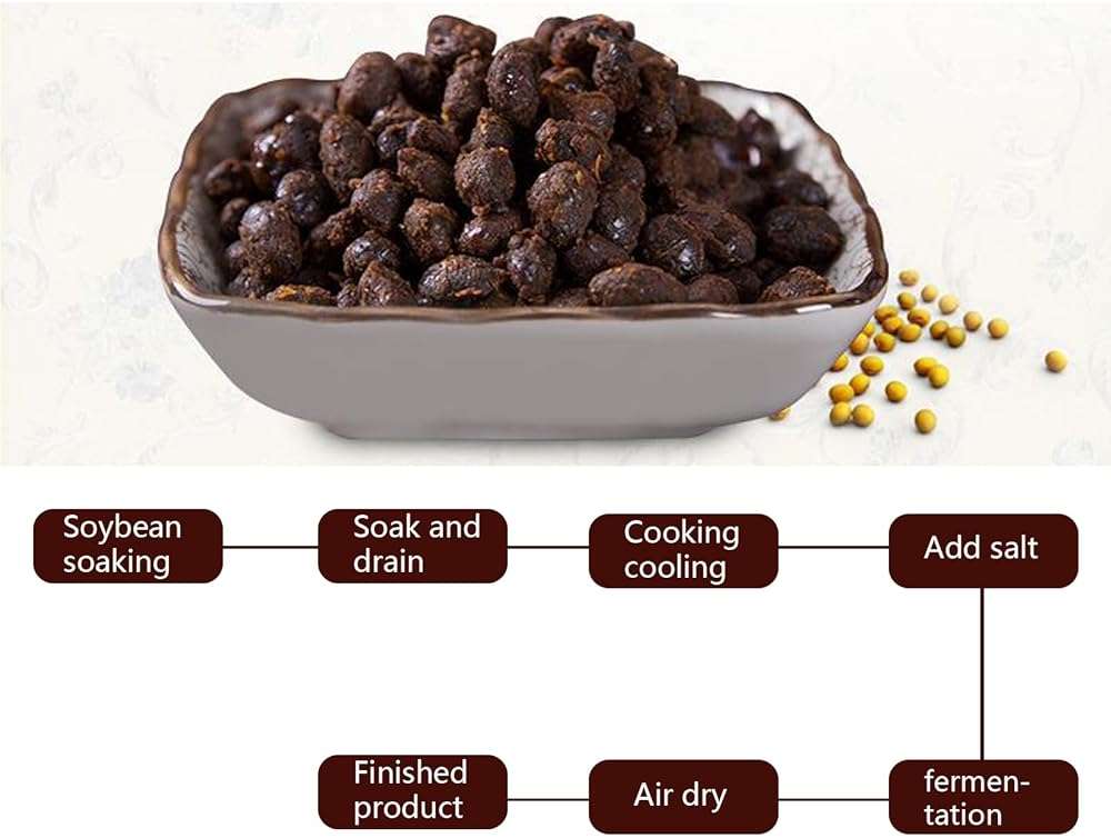 fermented black bean 500g,Dried black beans,Bean drum sauce,Soybean drum, Tempeh is a traditional Chinese characteristic fermented bean product seasoning. Tempeh ,dried black beans Original cooking black beans dried black bean sauce - Image 8