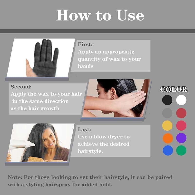 COLAYERIST Black Hair Color Wax, Temporary Washable Hair Color Dye for Kids, Temporary Dye Wax Natural Hairstyle Cream Hair Pomades for Women & Men Party Cosplay Halloween - Image 7