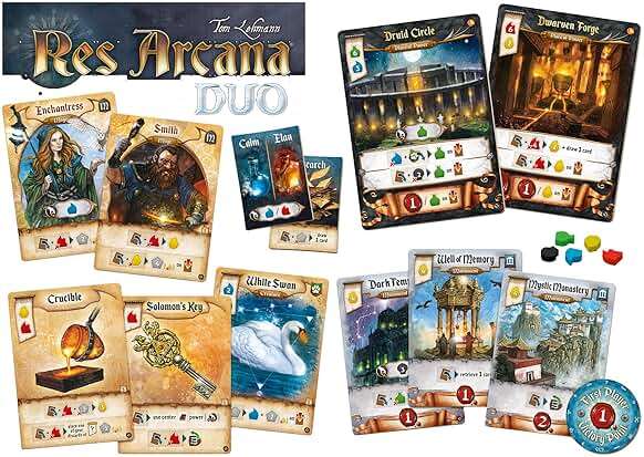 Res Arcana Duo Board Game - Strategic Two-Player Duel! Expandable Game System, Fantasy Adventure Game for Kids & Adults, Ages 14+, 2 Players, 20 Min Playtime, Made by Sand Castle Games - Image 4