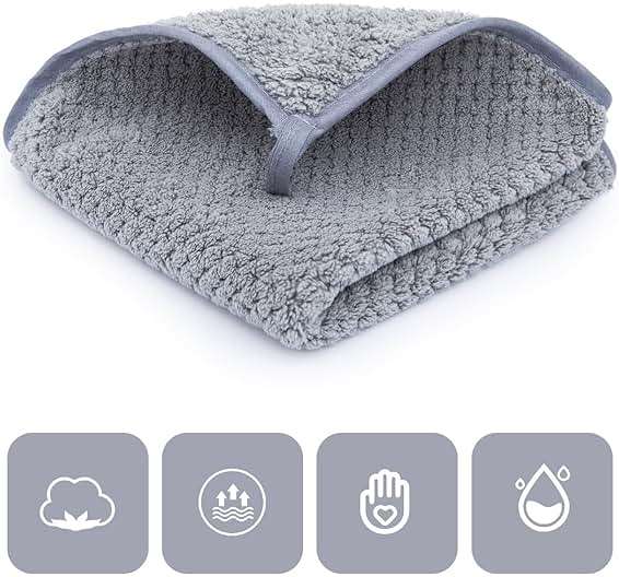 MaopaoBeauty Washcloth Set for Bathroom - Quick Drying - Ultra Soft Microfiber Absorbent Towel for Bath Fitness, Gym, Shower, Hotel, and Spa - 13x13 Inch | Set of 6, Grey - Image 4