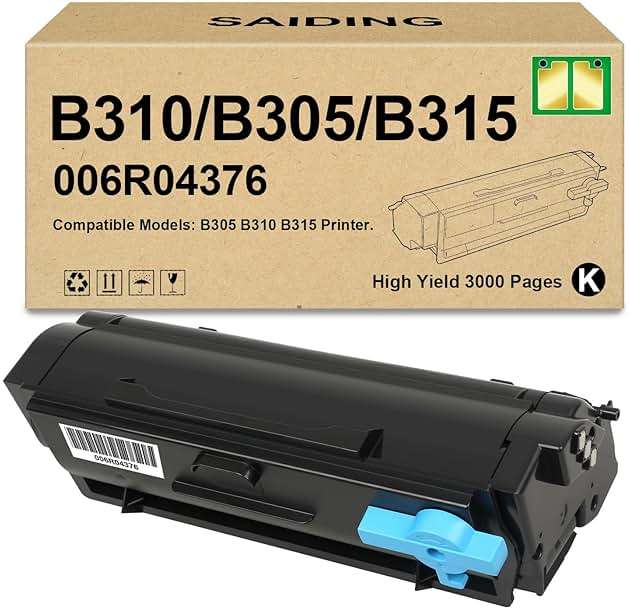 B310 Black 006R04376 Standard Capacity Toner Cartridge Replacement for Xerox B305 B310 B315 Printer(1-Pack) - Image 1
