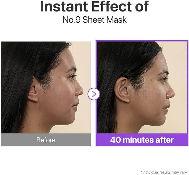numbuzin No.9 Sheet Mask | NAD+ BIO Lifting-sil Full Face Mask | Improves Jawline, Jowls, Wrinkles, Neck Lines | Peptides, NAD+, Collagen | Skin Firmness | 4 Sheets + Lifting Band - Image 4