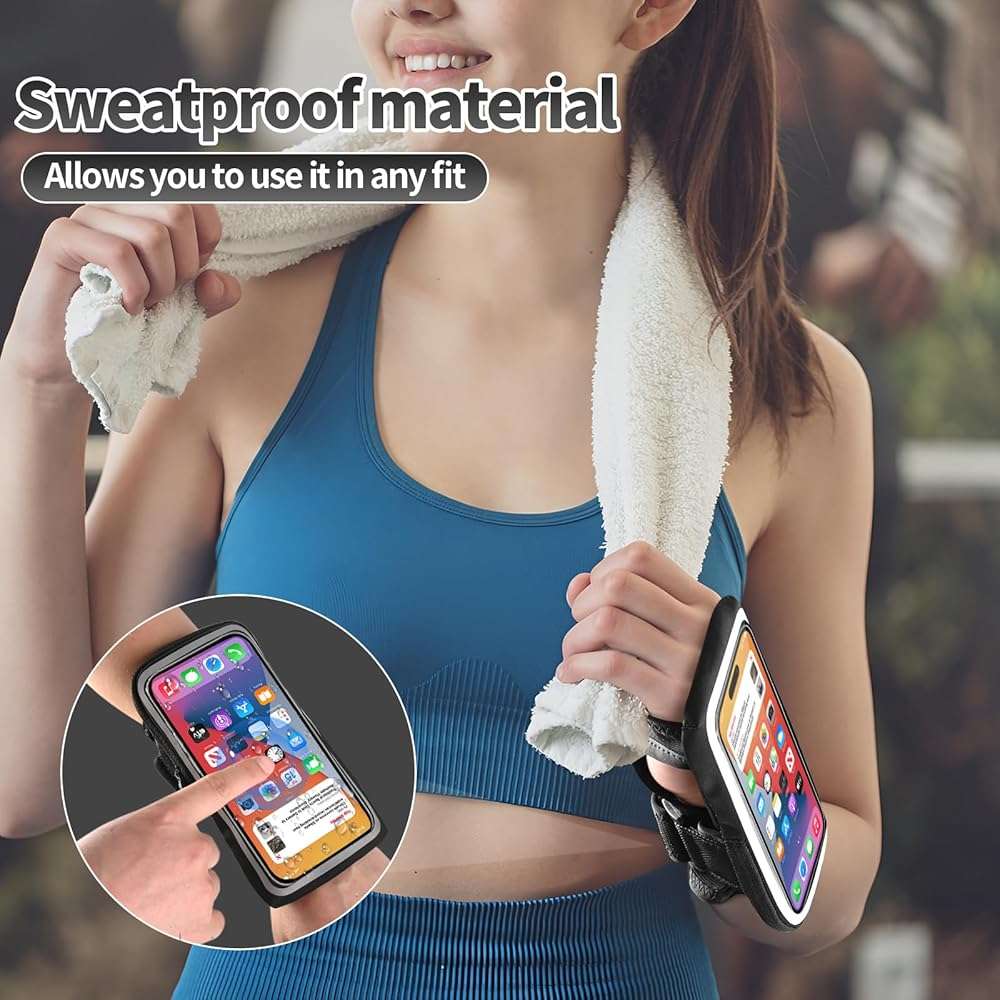 Kebrela Wristband Phone Holder for Running, Forearm Armbands, Running Armband with Card Slot for iPhone Pro Max Plus (16/15/14/13/12/11/X/XR), for Galaxy S24/S10, Cell Phone Holder Up to 7.0'' Phone - Image 3