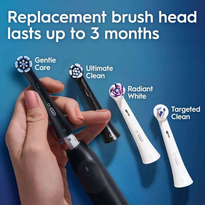 Oral-B iO Series 2 Limited Simple Clean Rechargeable Electric Toothbrush for Adults, Night Black, 3 Modes, Automatic Pressure Sensor for Gum Care, Travel Case - Image 9