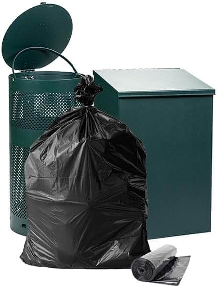 Zero Waste USA - Dog Waste Station Can Liners - 8 Roll of 25 bags - Standard Size 26" W x 33" L (10 gallons) - Heavy Duty, Thicker than competitors bags (1.1 mil) (200 Liners, Black) - Product Image