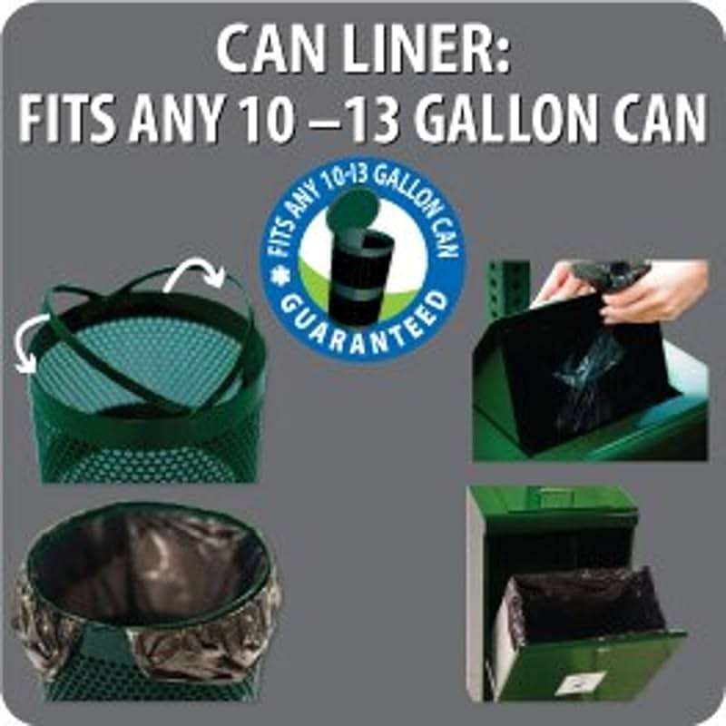 Zero Waste USA - Dog Waste Station Can Liners - 8 Roll of 25 bags - Standard Size 26" W x 33" L (10 gallons) - Heavy Duty, Thicker than competitors bags (1.1 mil) (200 Liners, Black) - Image 4