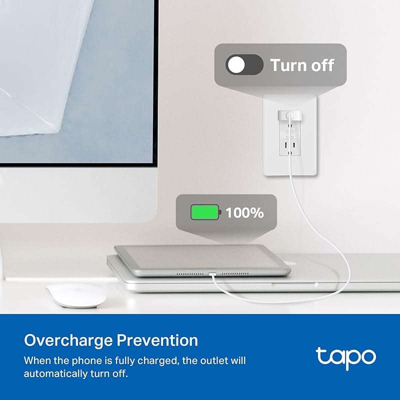 Tapo Smart Plug, Wi-Fi in-Wall Outlet, Matter Compatible, Energy Monitoring, 15A/1800W Max, Works with Alexa, Apple Home, Google Home, SmartThings, Voice/Remote Control, ETL Certified - Tapo P210M - Image 5
