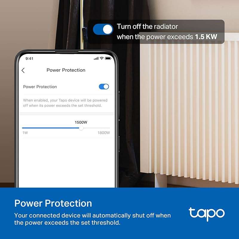 Tapo Smart Plug, Wi-Fi in-Wall Outlet, Matter Compatible, Energy Monitoring, 15A/1800W Max, Works with Alexa, Apple Home, Google Home, SmartThings, Voice/Remote Control, ETL Certified - Tapo P210M - Image 6