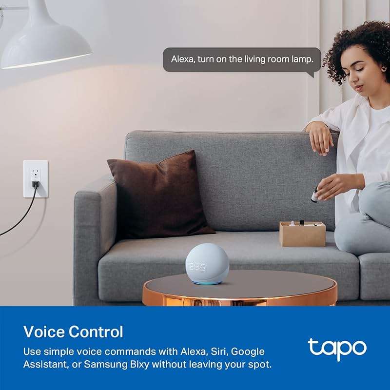 Tapo Smart Plug, Wi-Fi in-Wall Outlet, Matter Compatible, Energy Monitoring, 15A/1800W Max, Works with Alexa, Apple Home, Google Home, SmartThings, Voice/Remote Control, ETL Certified - Tapo P210M - Image 7