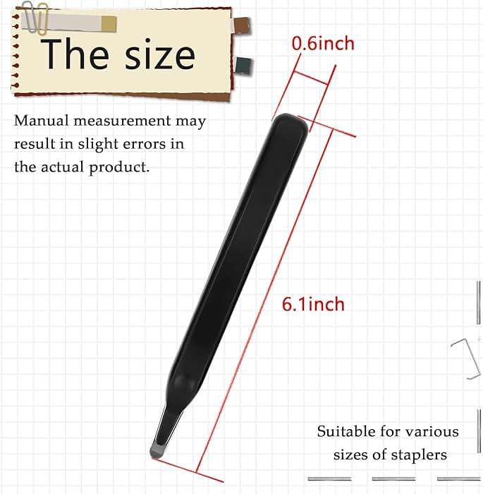 Staple Remover, Staple Puller Tool with Magnetic Tip, Ergonomic Design for Efficient Staple Extraction, Suitable for Home, School, Office, Black - Image 2