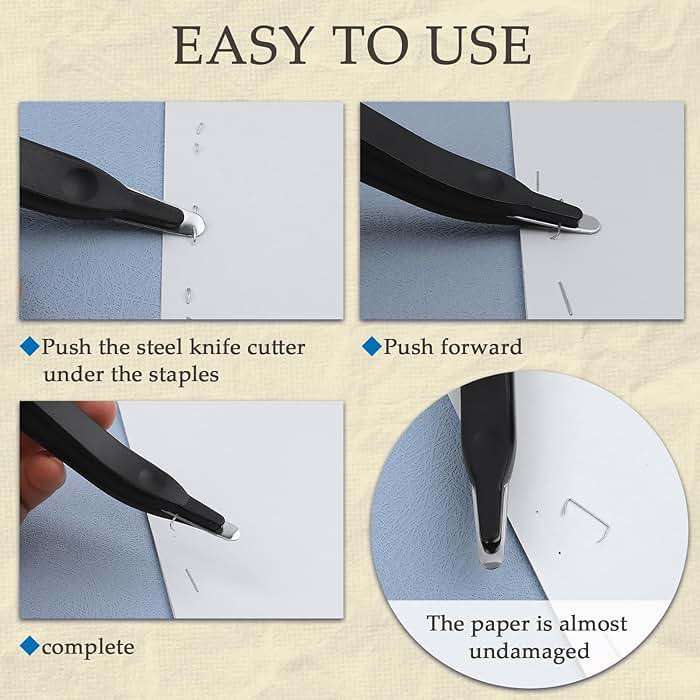 Staple Remover, Staple Puller Tool with Magnetic Tip, Ergonomic Design for Efficient Staple Extraction, Suitable for Home, School, Office, Black - Image 4