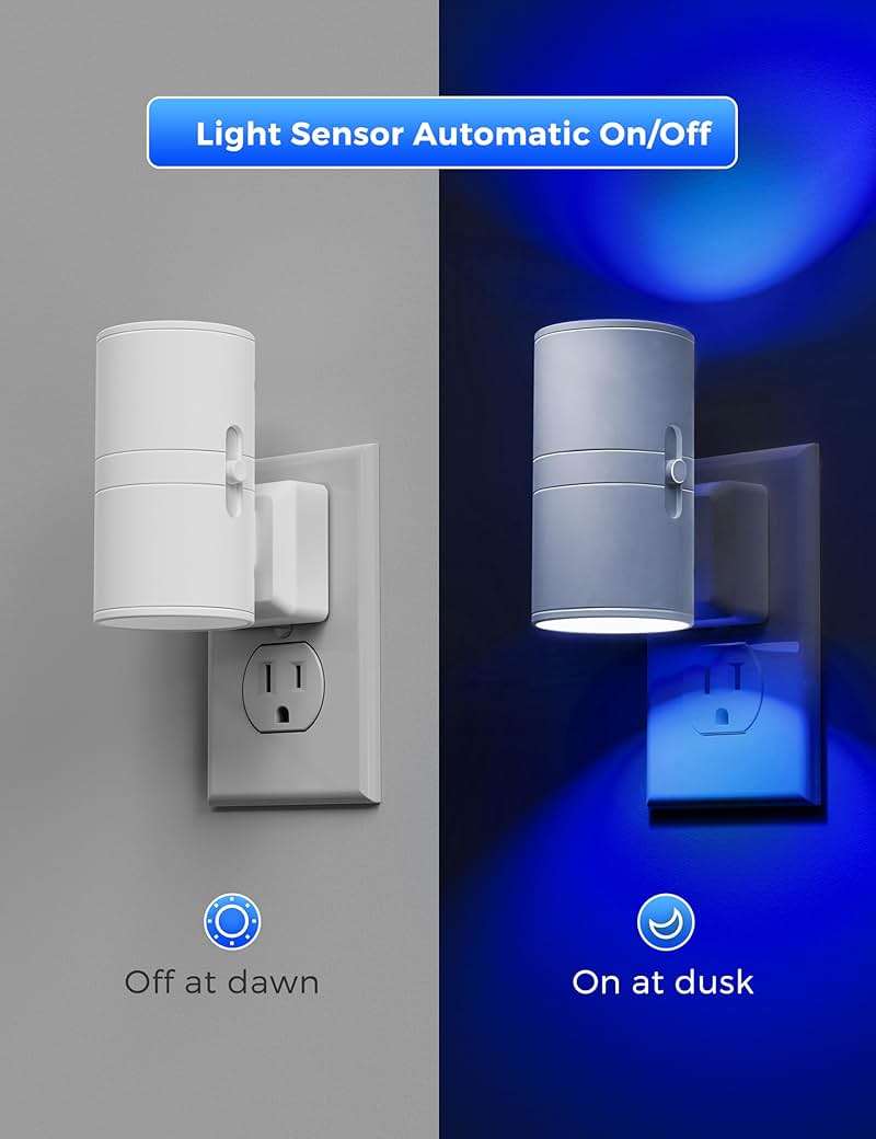 L LOHAS LED Night Light, Bluey Night Light, Blue Night Lights Plug into Wall, Light Sensor, Dimmable Night Light, Calm Blue Night Light for Christmas, Holiday, Bedroom, Hallway, 2 Pack - Image 3