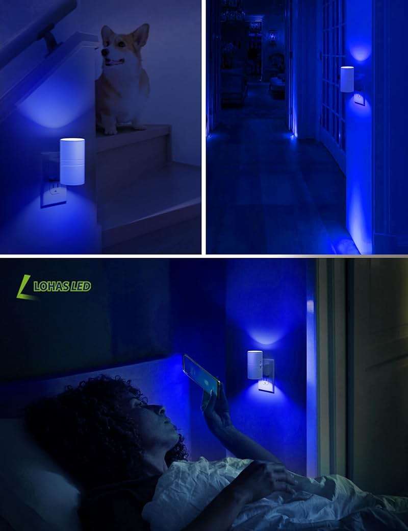 L LOHAS LED Night Light, Bluey Night Light, Blue Night Lights Plug into Wall, Light Sensor, Dimmable Night Light, Calm Blue Night Light for Christmas, Holiday, Bedroom, Hallway, 2 Pack - Image 4
