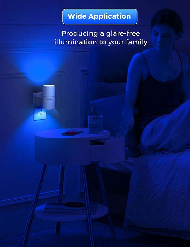 L LOHAS LED Night Light, Bluey Night Light, Blue Night Lights Plug into Wall, Light Sensor, Dimmable Night Light, Calm Blue Night Light for Christmas, Holiday, Bedroom, Hallway, 2 Pack - Image 5