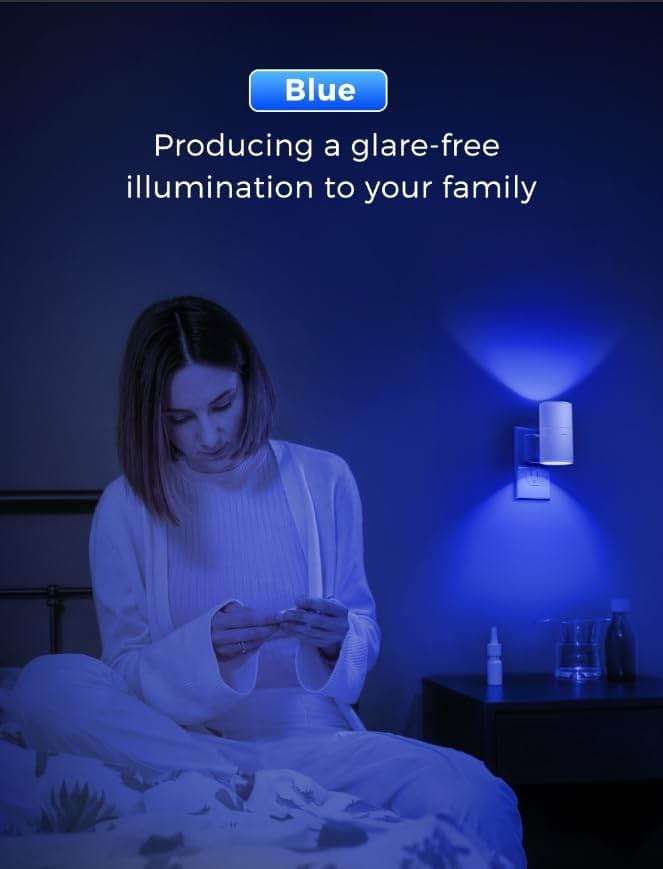 L LOHAS LED Night Light, Bluey Night Light, Blue Night Lights Plug into Wall, Light Sensor, Dimmable Night Light, Calm Blue Night Light for Christmas, Holiday, Bedroom, Hallway, 2 Pack - Image 6