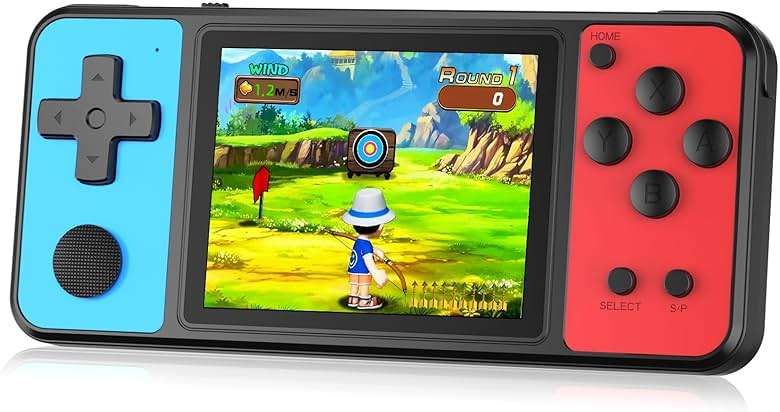 KAVOYI 32 Bit Handheld Games for Kids Built-in 139 Video Games,3.0" IPS Screen Rechargeable Portable Arcade Gaming Player,Electronic Toys for Boys Girls Birthday Xmas Gift Blue-Red - Image 1