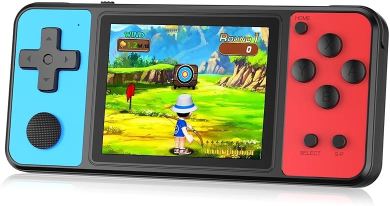 KAVOYI 32 Bit Handheld Games for Kids Built-in 139 Video Games,3.0" IPS Screen Rechargeable Portable Arcade Gaming Player,Electronic Toys for Boys Girls Birthday Xmas Gift Blue-Red - Product Image