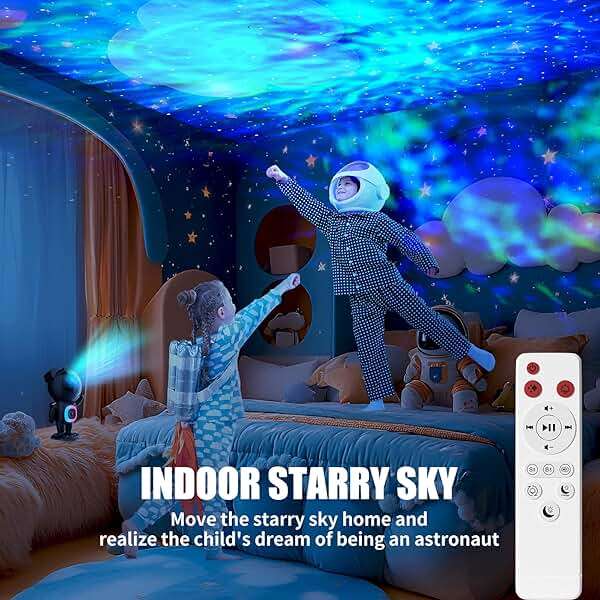 Astronaut Galaxy Projector,Space Projector,with Bluetooth Speaker and Remote Control,360° Adjustable Angle,Spaceman Star Kids Night Light, for Bedroom Ceiling Adult Birthday Valentine's Day (Black) - Image 7