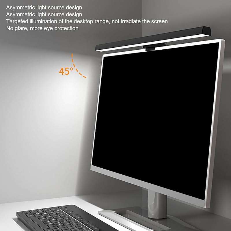 Joyzan Computer Monitor Light Bar,Clip On Eye Strain LED Screen Bar Reading Dimmable Lamp Reduce Bluelight Touch Control Adjustable Stepless Dimming Caring for Home Office Gamer (White) - Image 9
