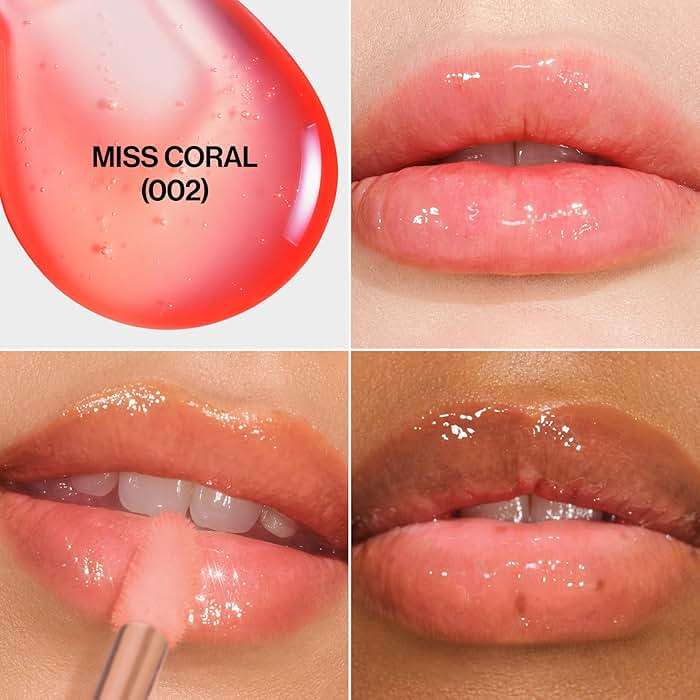 REVLON Super Lustrous Glimmer Lip Oil, Moisturizing & Tinted, Shiny Finish, Made with Plant-Based Squalane, 002 Miss Coral, 0.13 fl oz - Image 2