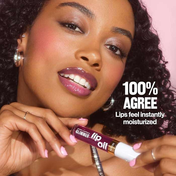 REVLON Super Lustrous Glimmer Lip Oil, Moisturizing & Tinted, Shiny Finish, Made with Plant-Based Squalane, 002 Miss Coral, 0.13 fl oz - Image 7